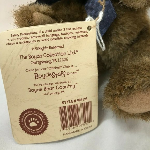 Vintage Boyd's Bear Small Brown Red Corduroy Hat - Picture 4 of 6